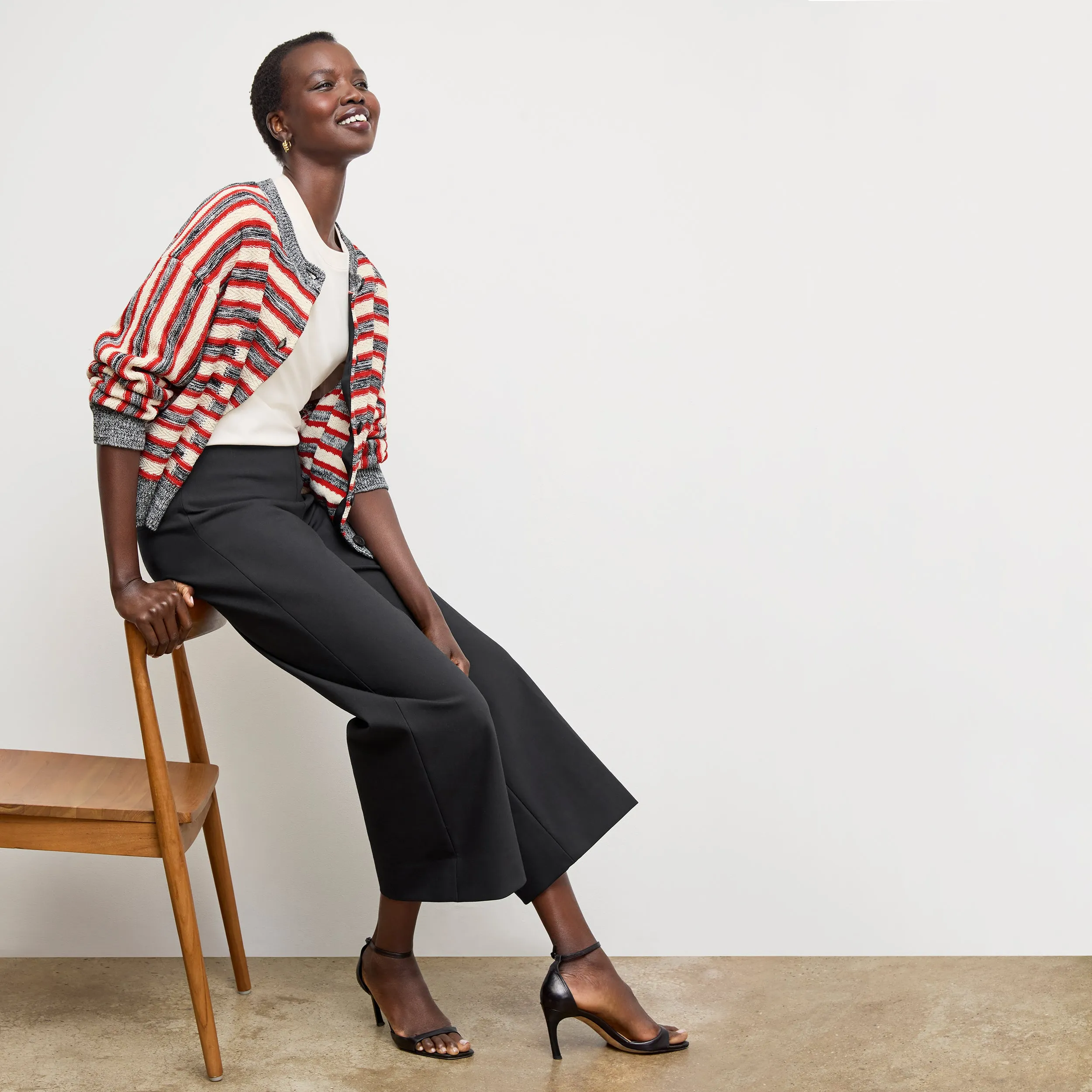 Miriam Oversized Cardigan - Multi Knit :: Sunset Stripe