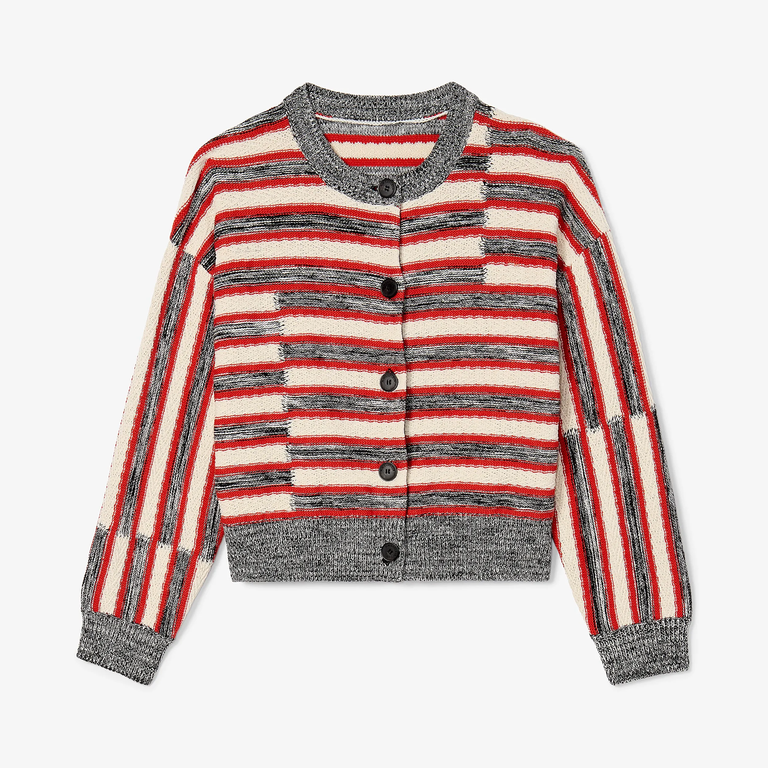 Miriam Oversized Cardigan - Multi Knit :: Sunset Stripe