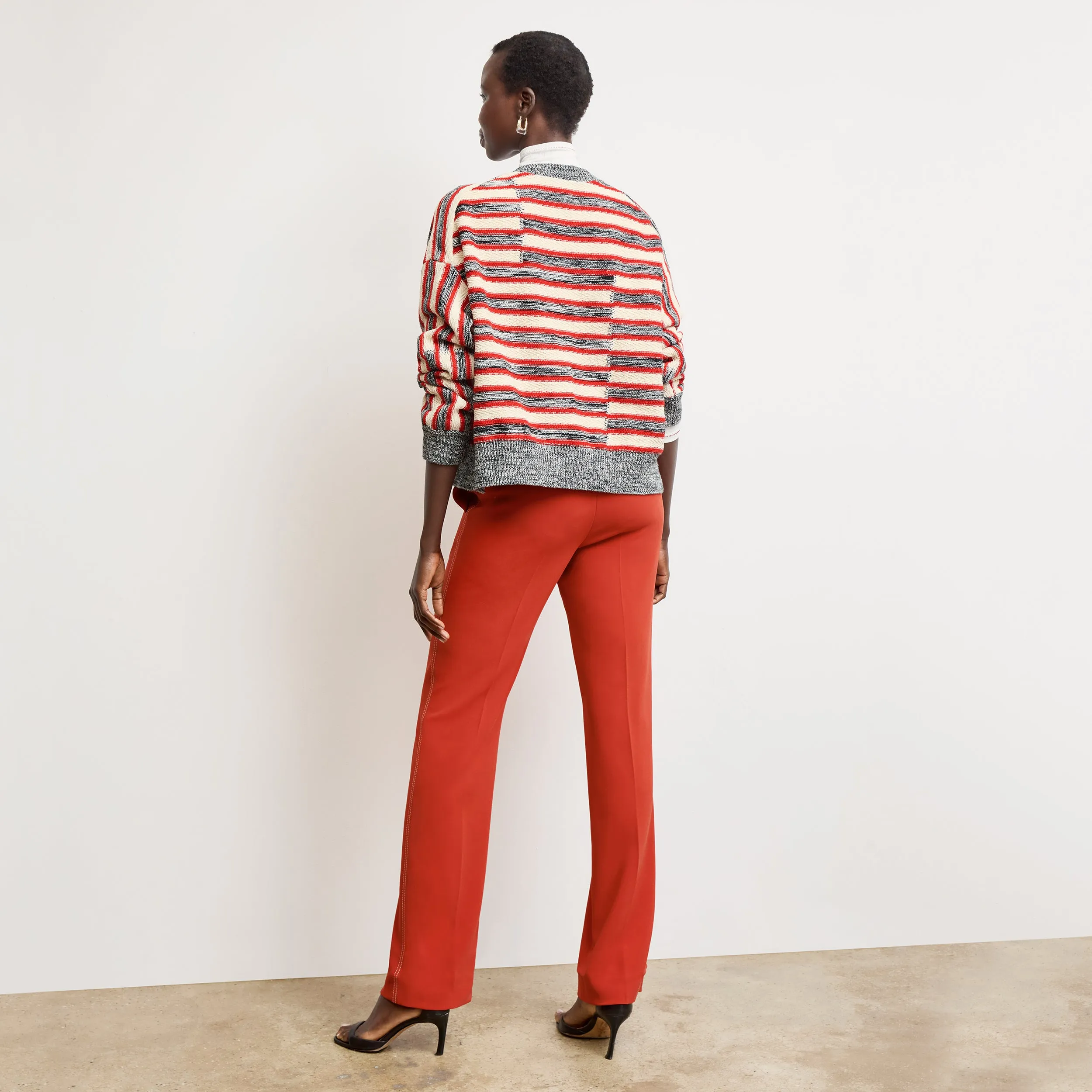 Miriam Oversized Cardigan - Multi Knit :: Sunset Stripe