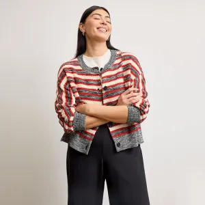 Miriam Oversized Cardigan - Multi Knit :: Sunset Stripe
