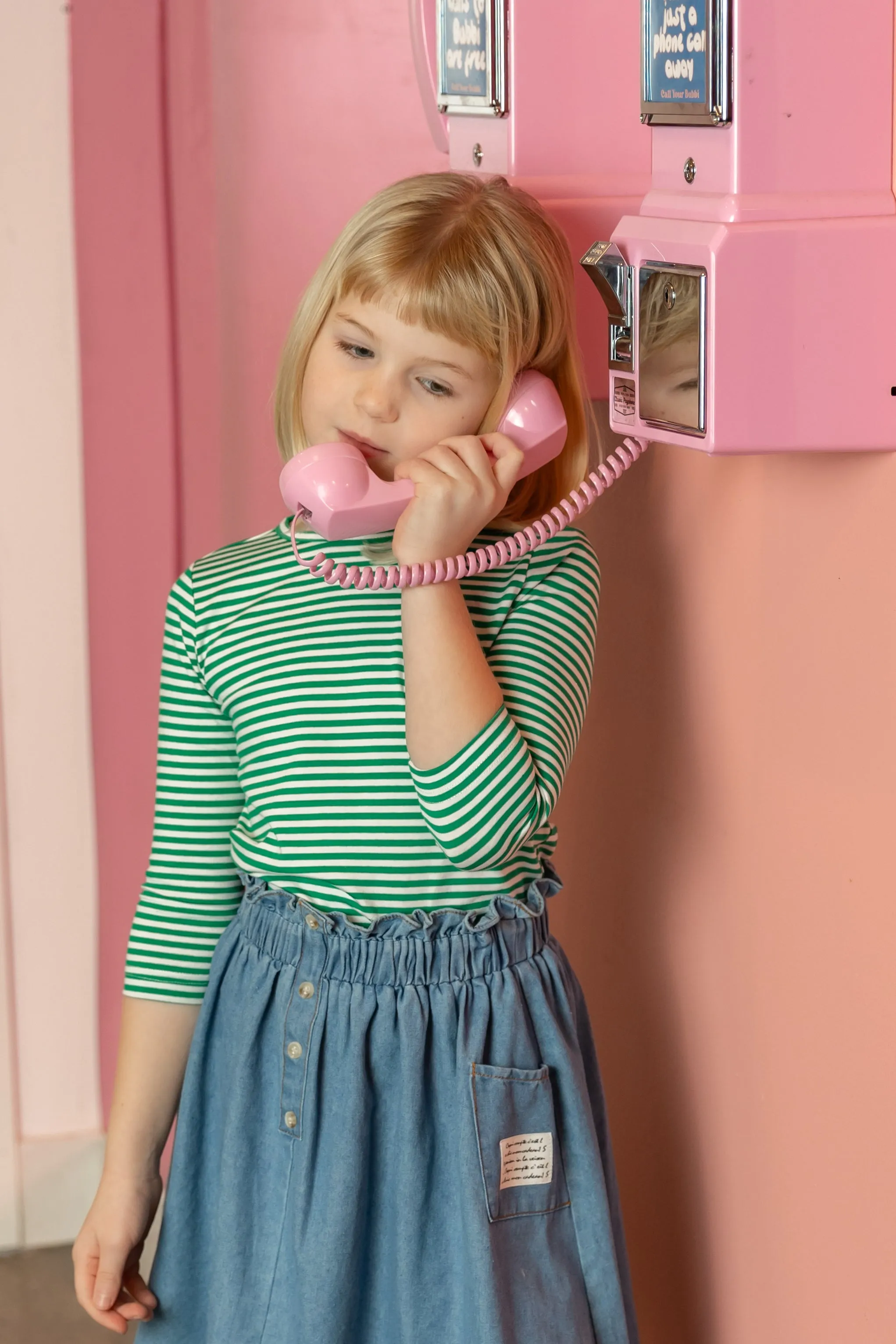 Nou Nelle N-Striped Tee Green 3/4 Sleeve