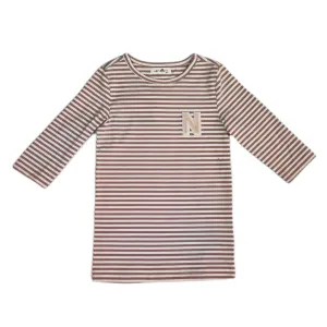 Nou Nelle N-Striped Tee Pink 3/4 Sleeve