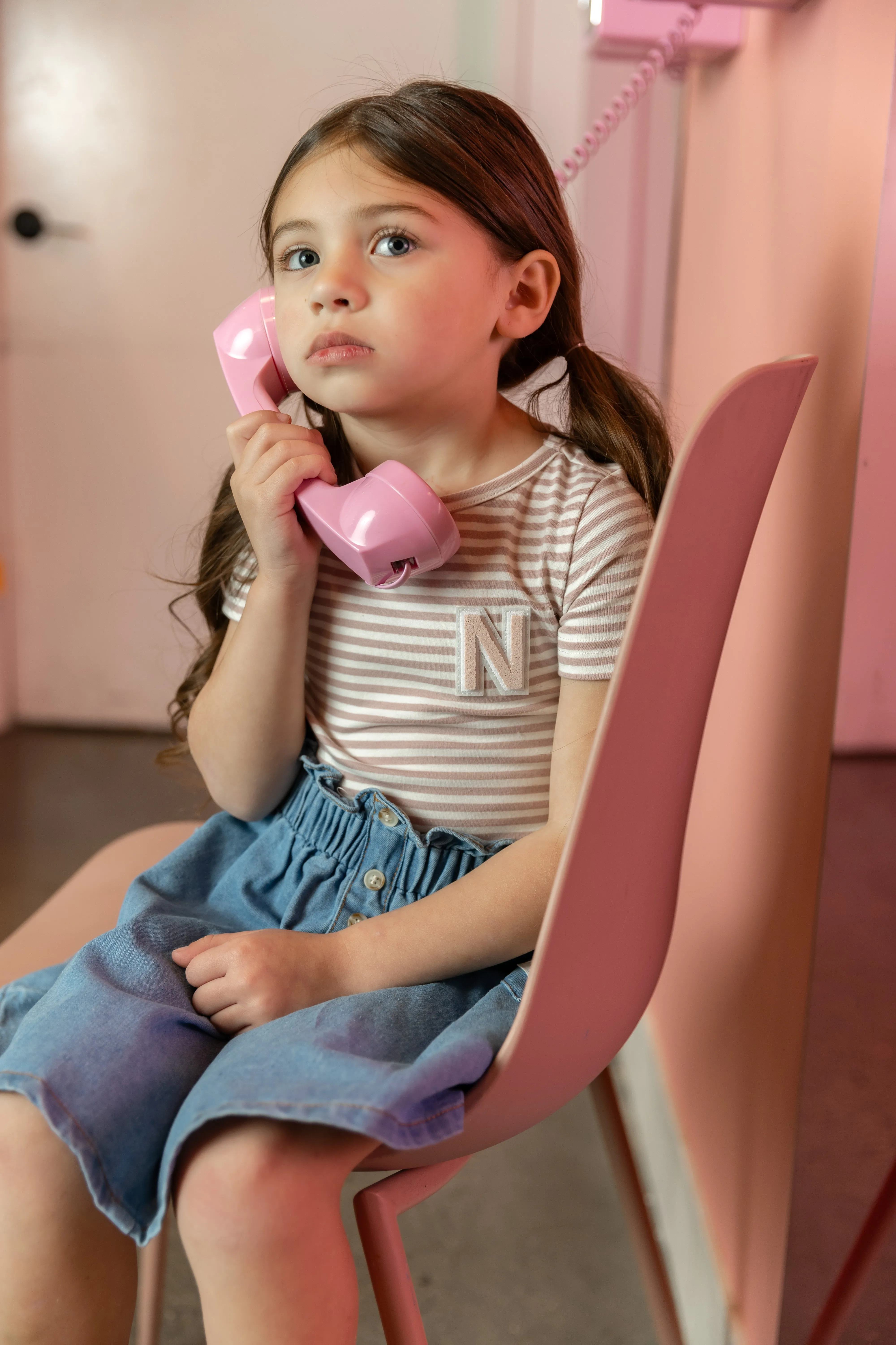 Nou Nelle N-Striped Tee Pink 3/4 Sleeve