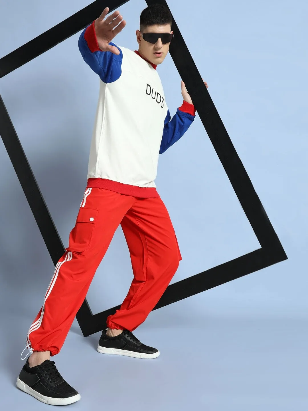 NOVA RELAXED FIT CARGO PANTS (RED)