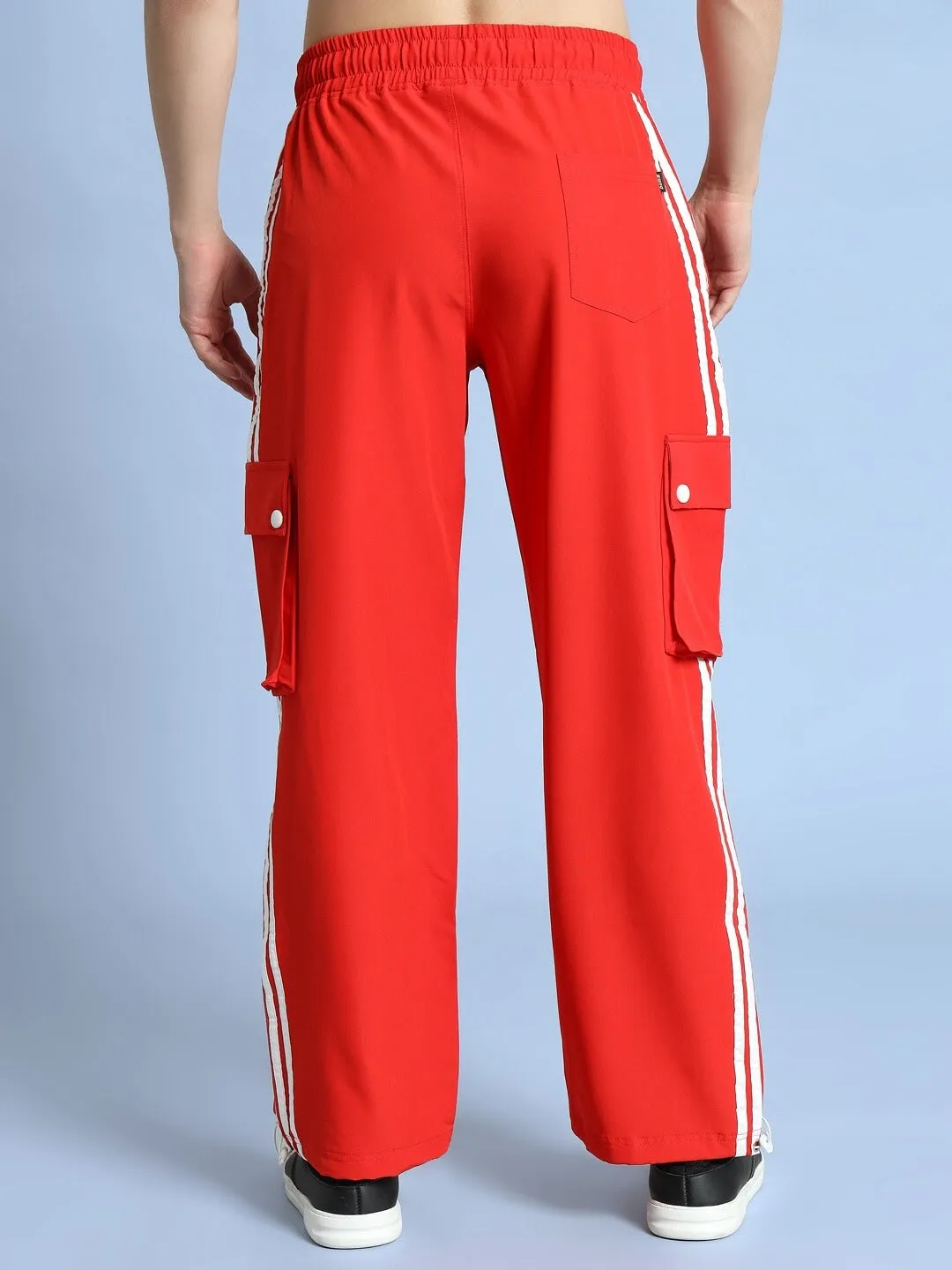 NOVA RELAXED FIT CARGO PANTS (RED)