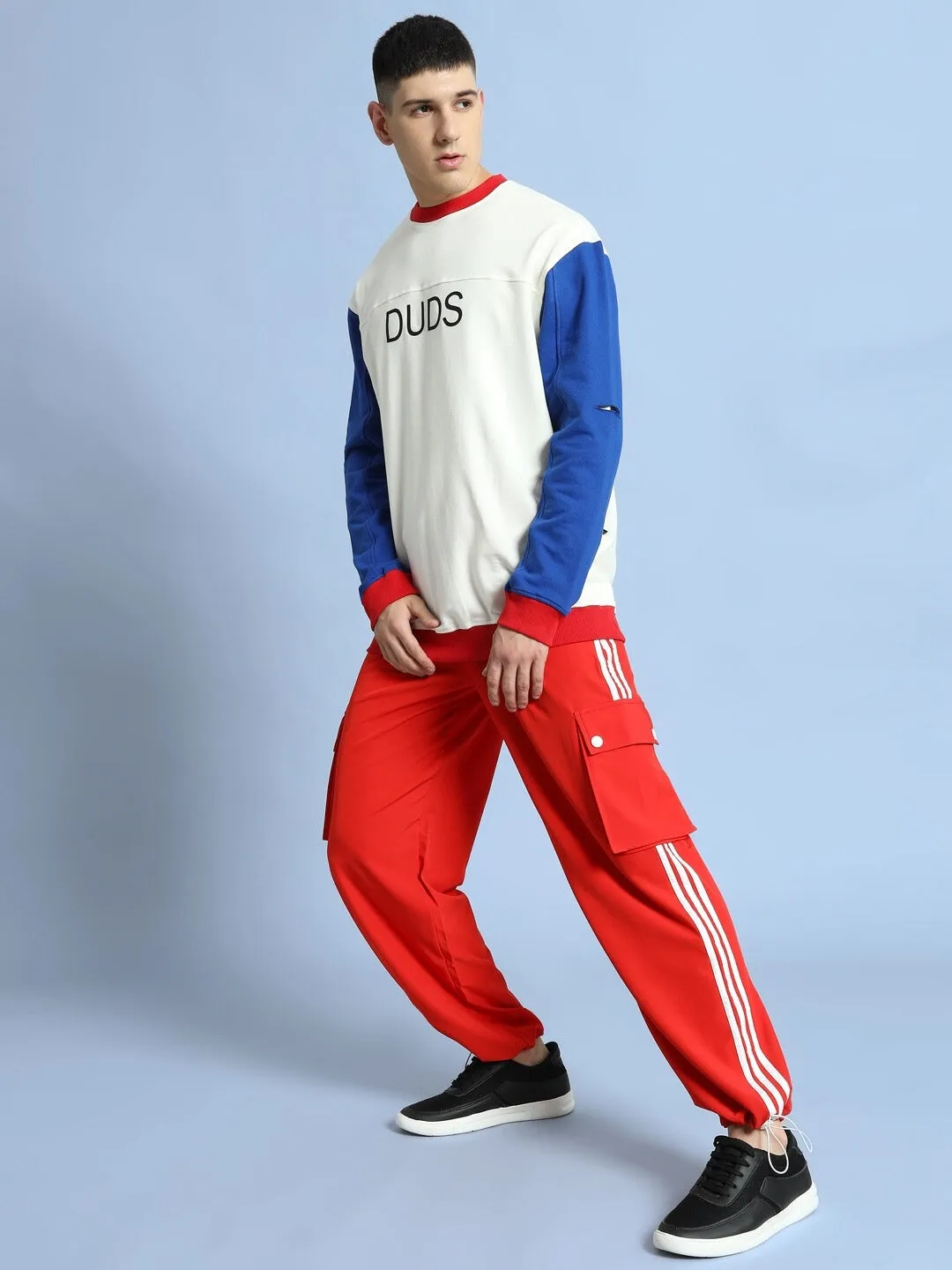 NOVA RELAXED FIT CARGO PANTS (RED)