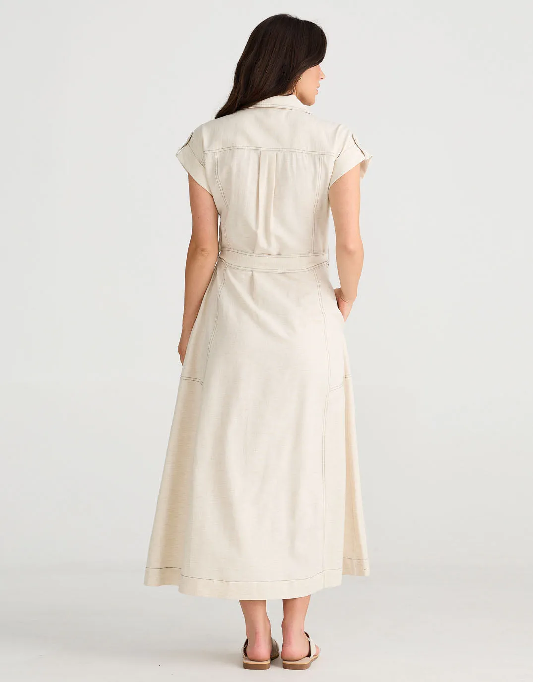 Portia Midi Dress - Natural