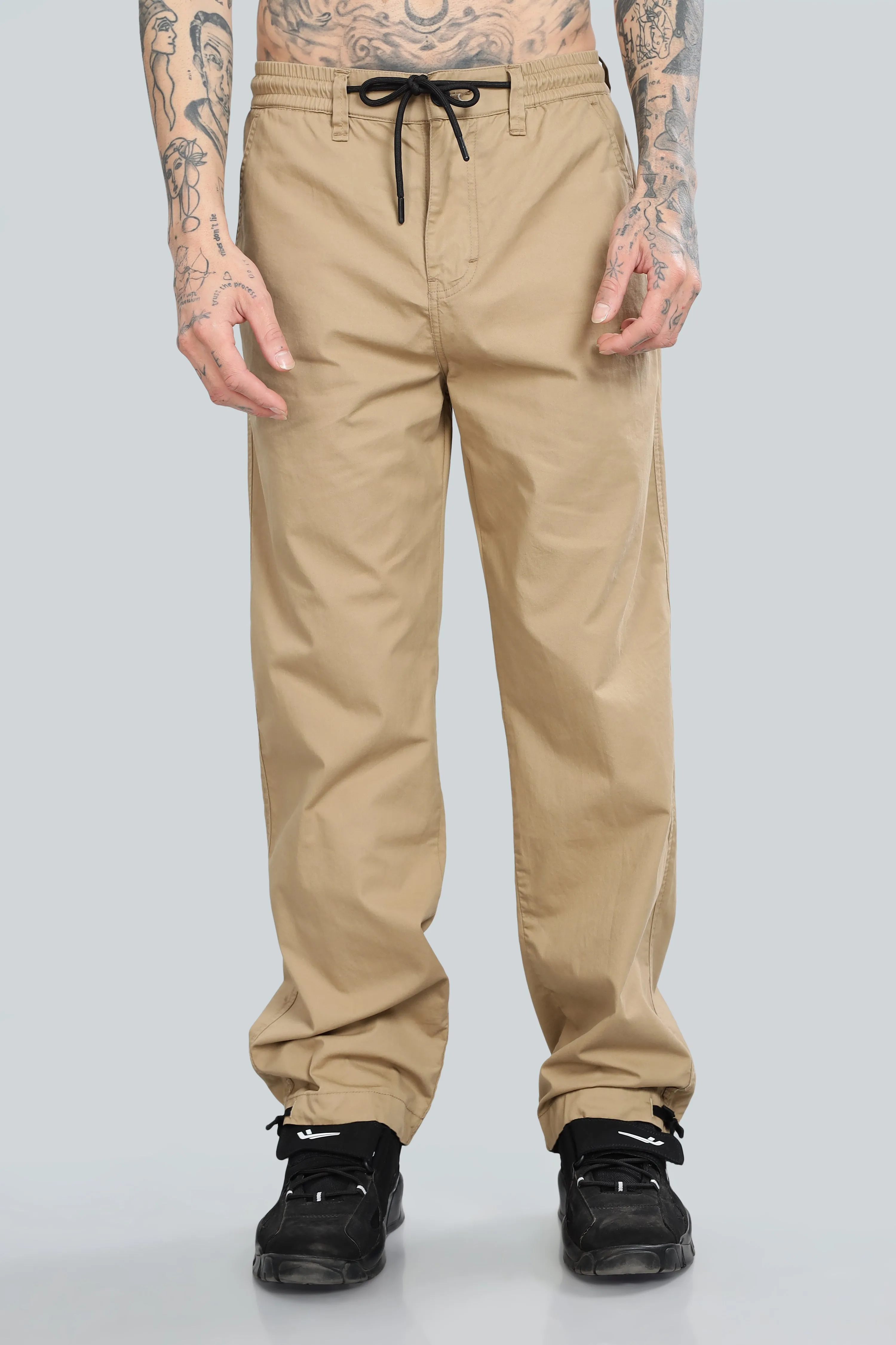 SAINTJONES BEIGE STRAIGHT PANTS.