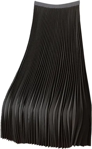 Satin Pleated Skirts for Women High Waisted Elegant Dress Midi Length Flowy Skirt with Lightweight Elastic Waistband