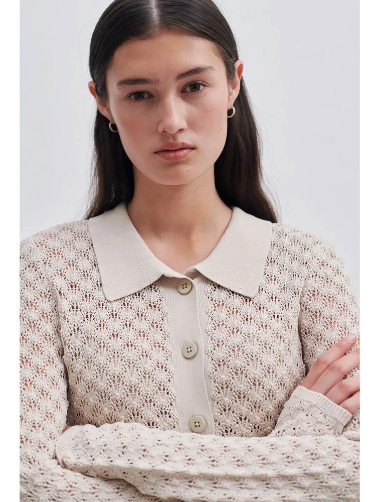 Second Female Wilda Knit Cardigan French Oak