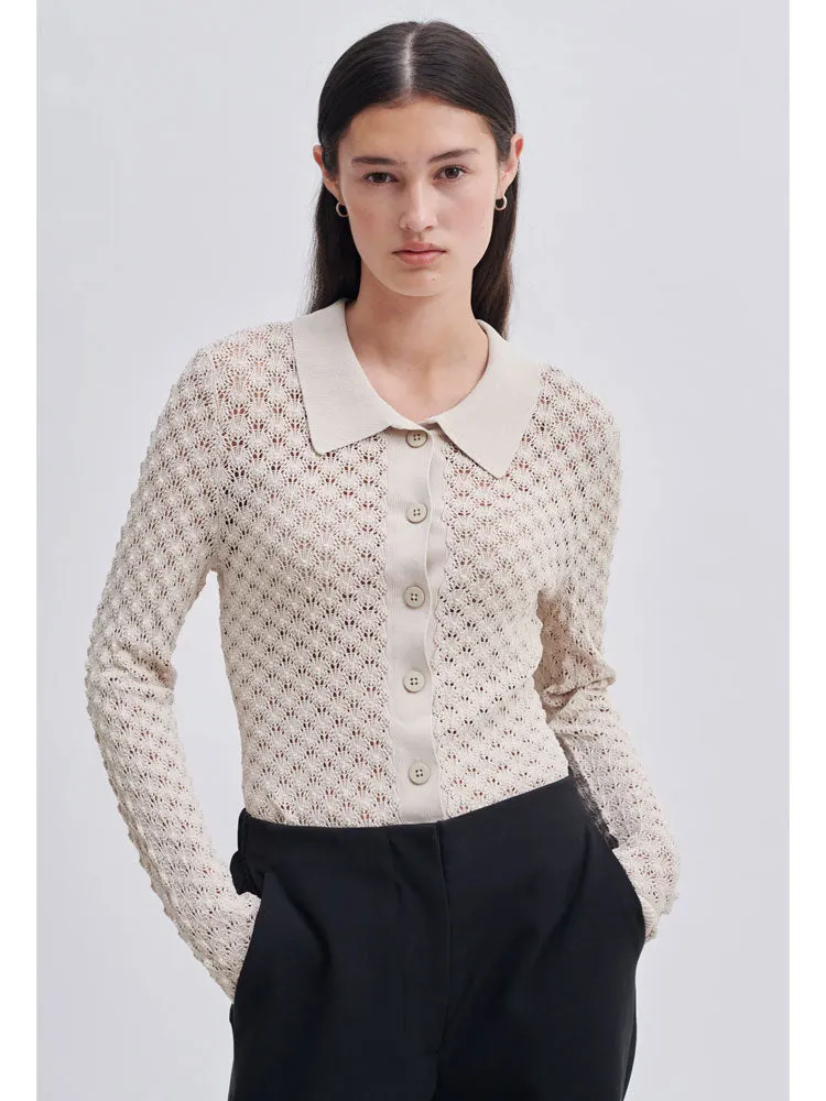 Second Female Wilda Knit Cardigan French Oak