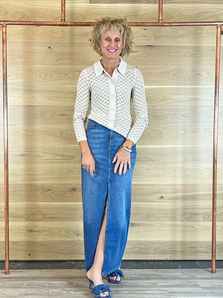 Second Female Wilda Knit Cardigan French Oak