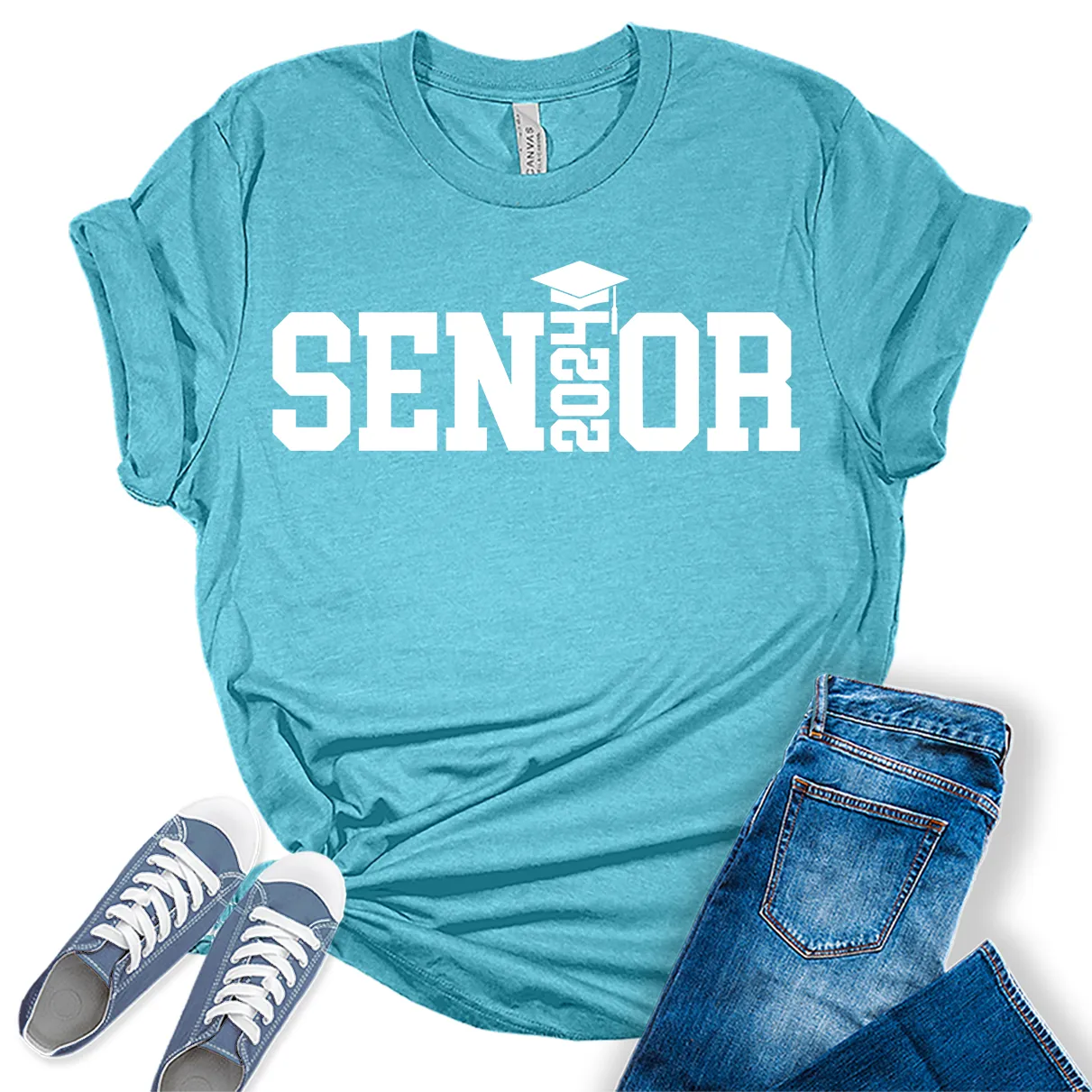 Senior 2024 Graduation Shirt Women Graphic Tees