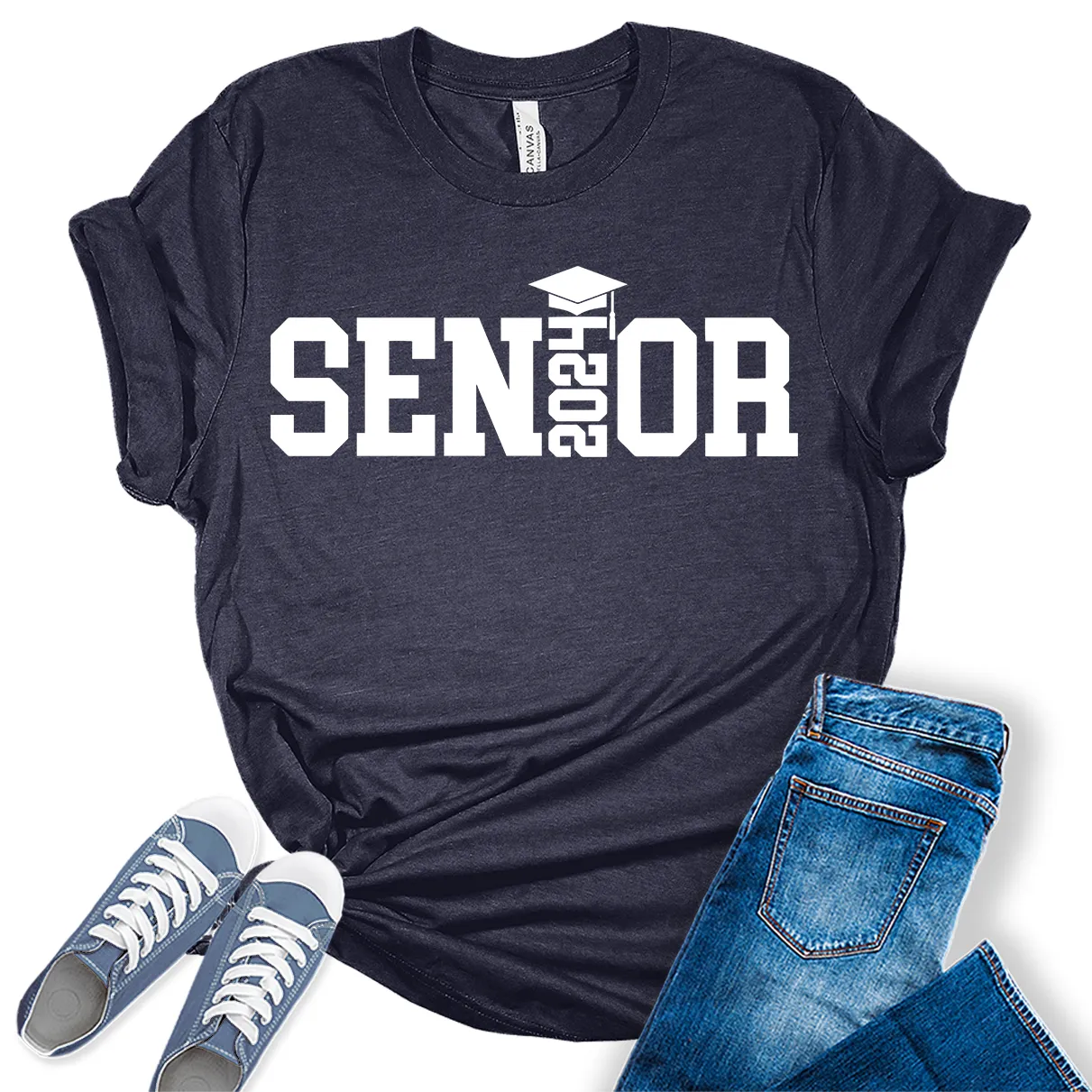 Senior 2024 Graduation Shirt Women Graphic Tees