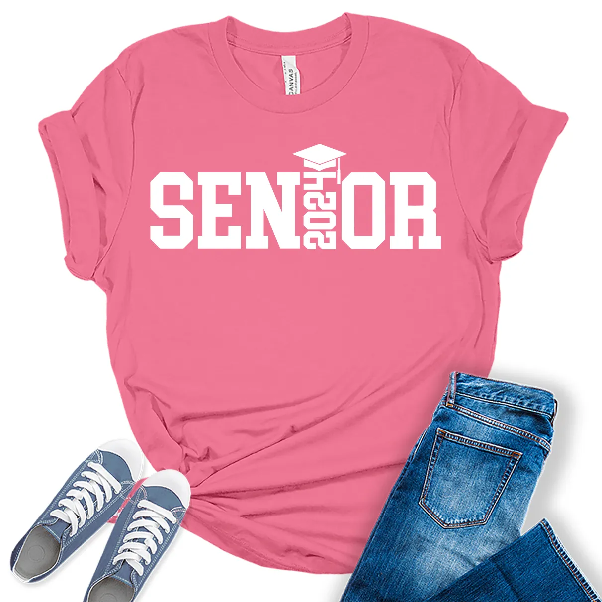 Senior 2024 Graduation Shirt Women Graphic Tees
