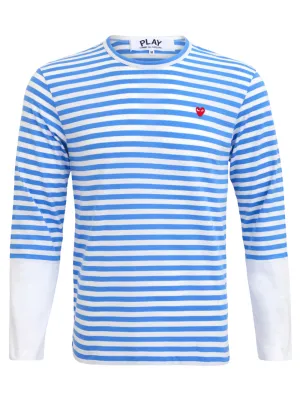 Striped Small Red Heart Tee Men