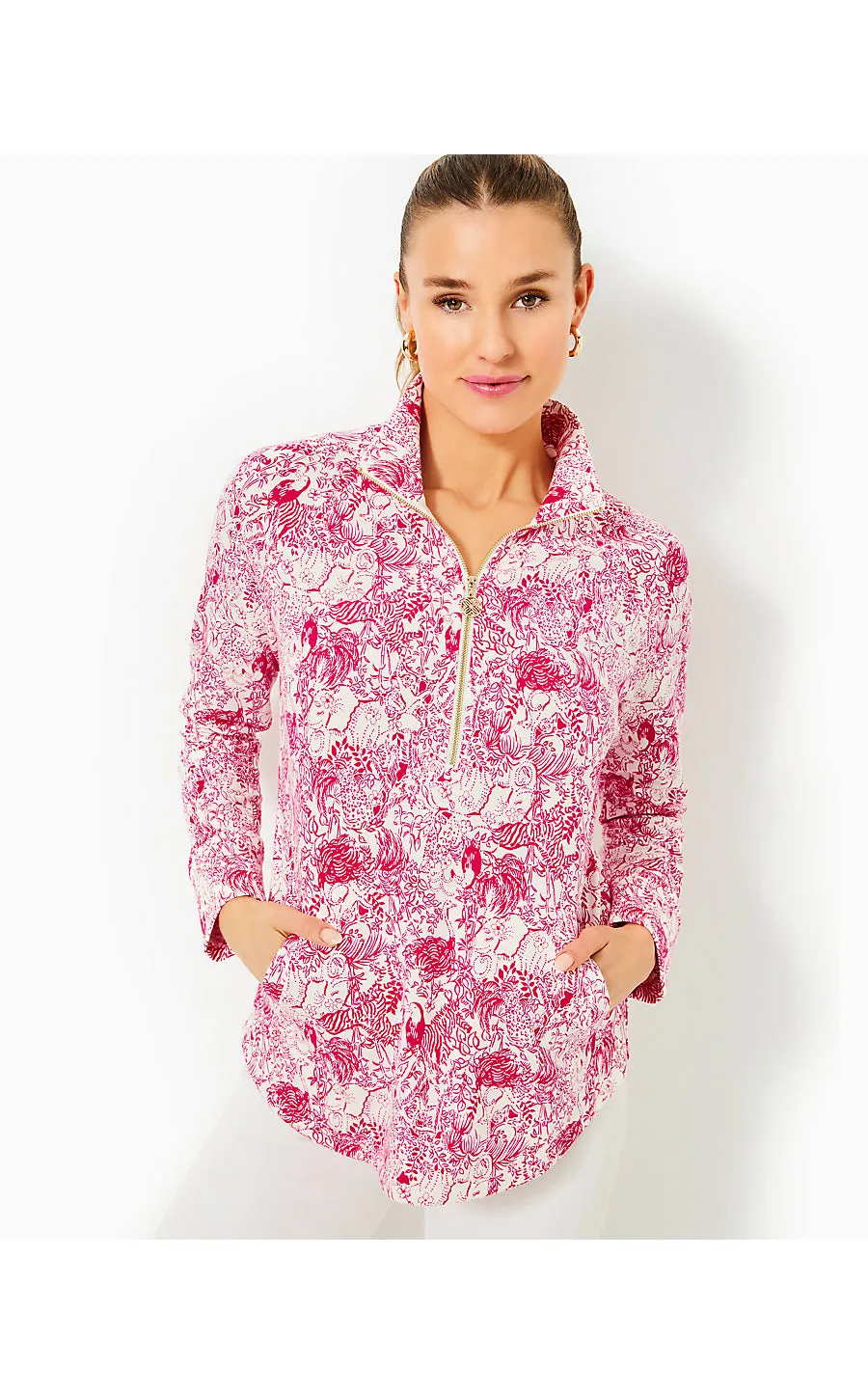UPF 50  Skipper Popover - Raspberry Rouge Animal Magnetism