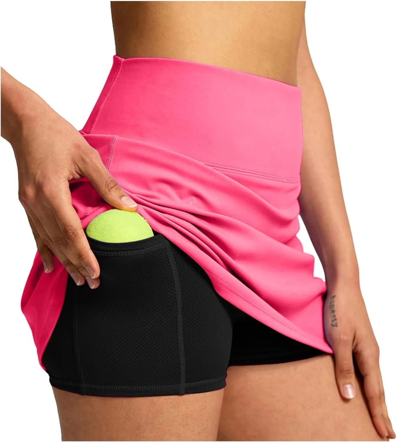 Women's Tennis Skirts with Shorts Underneath High Waist Athletic Skorts Casual Layered Skinny Golf Skirts with Pocket