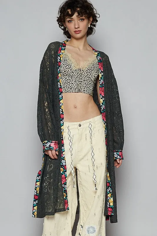 Wrapped In Lace Black Floral Cardigan