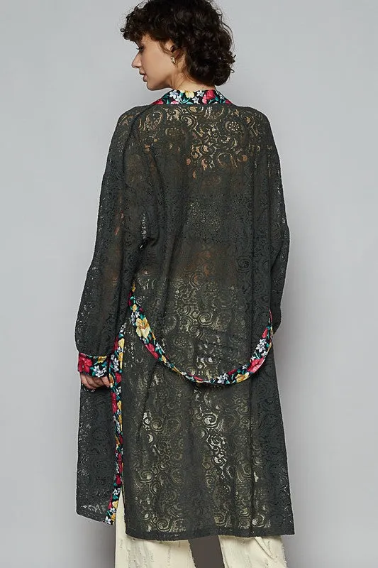 Wrapped In Lace Black Floral Cardigan